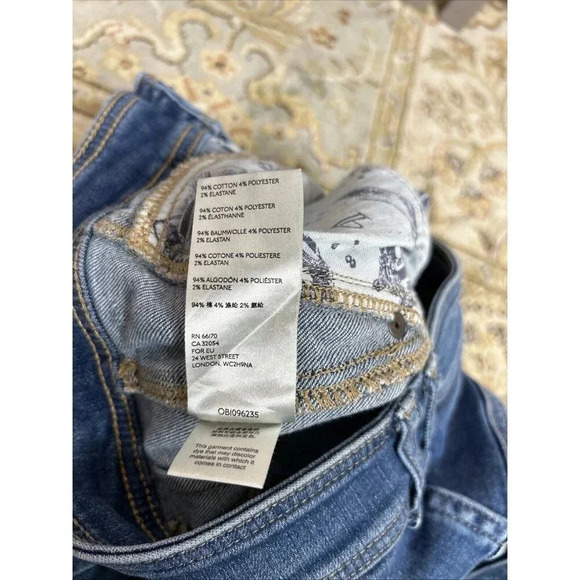 Anthropologie Pilcro Jeans Straight Leg Distressed Blue Color Stretch 28 - Picture 9 of 9